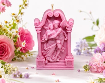 Vela Eros & Psyche / Parejas / Almas gemelas / Cilíndrica / Perfumada / Estatua / Decoración romántica para el hogar / Mezcla de soja