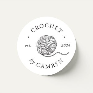 Crochet Labels, Printed Personalized Crochet Stickers Tags, Custom Labels for Crochet Items, Product Labels, Handmade Labels, Made by Labels