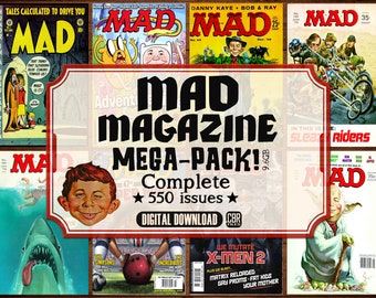 Mad Magazine Mega Comic Pack - Full run at 550 issues! All CBR files, Good to Excellent quality | Digital Download at 9.6gb | EC Comics |