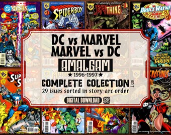 Pack de bandes dessinées DC vs Marvel [Amalgam] - Collection complète en 29 numéros (story-arc) - tous les fichiers CBR. Voir la descr. | Téléchargement numérique à 1 Go |