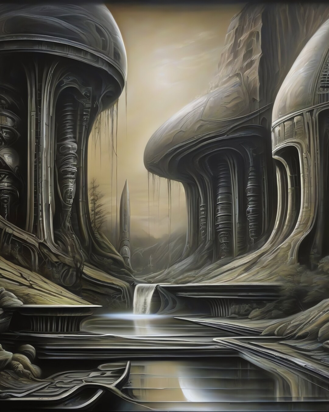 Alien Biome Vista Print | Dystopian Landscape Wall Art (digital ...