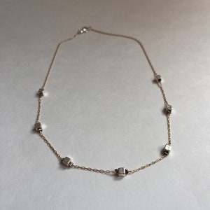 Handmade Mixed Metal Silver and Gold Geometric Square Necklace
