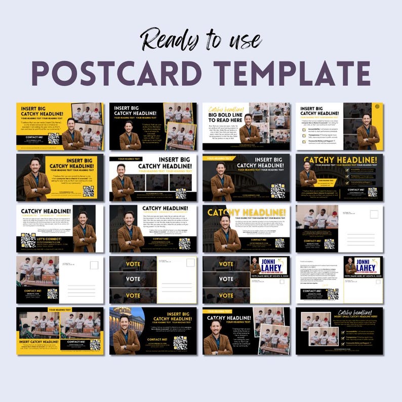 Editable Political Postcard Template: 11x6 Campaign Mailer (digital ...