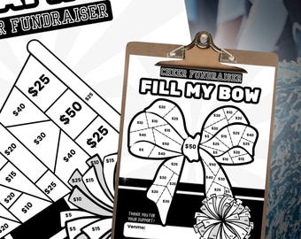 Cheerleader Fundraiser Vorlage, Fill My Megaphone, Bow Tracker (druckbare PDF)