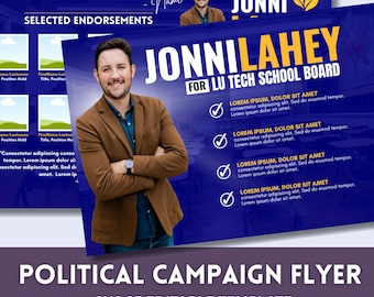 Plantilla Canva para postales políticas, EDDM Mailer (Descarga digital)