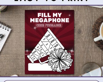 Cheer Fundraiser druckbare Vorlagen, Fill My Megaphone & Bow (PDF)