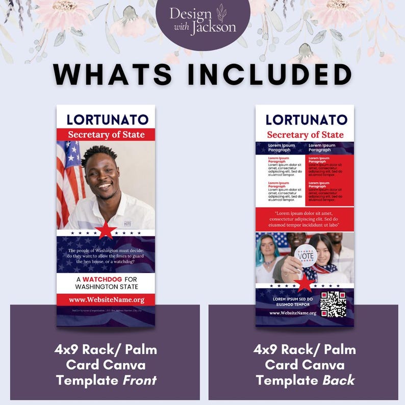 Political Campaign Rack Card Template | 4x9 Canva Editable Design ...