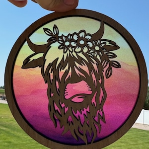 Highland Cow Sun Catcher