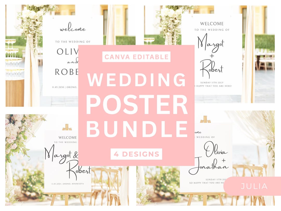 Large Elegant Wedding Welcome Sign Template – Minimalist Modern Canva ...