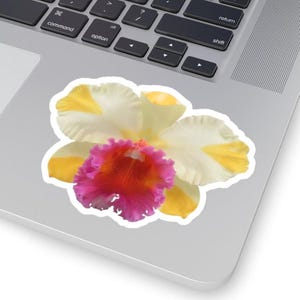 Flare Blütenblatt Cattleya Orchidee Blumen Kiss-Cut Aufkleber. Wohndeko, Basteln, Dekorieren, Original sein! So viele Möglichkeiten.