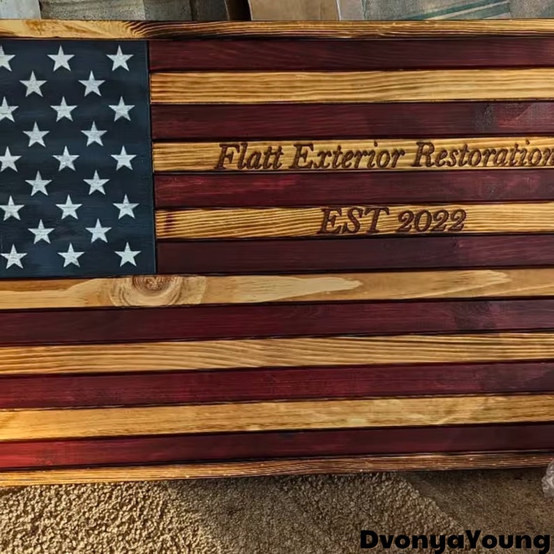 HUGE 19 X 36 Wooden American Flag, Pallet American Flag, Rustic