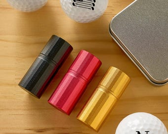Personalized Golf Ball Stamp Set, 14 Designs, Custom Name Marker, Refillable, Golfer Gift, Box Included, 6 Shell Colors & 3 Ink Colors
