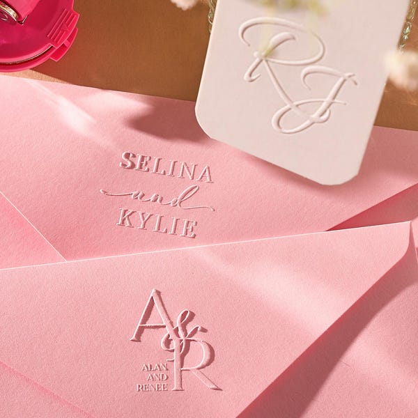 WEDDING INVITATION EMBOSSER – 24 Designs, Custom Monogram Forever Love Seal, Removable Plate, Bride & Groom Wedding Gift, Wedding Stationery