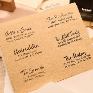 Tampon d'adresse personnalisé - Tampon auto-encreur pour mariage et entreprise, Tampon d'adresse de retour personnalisé, Cadeau de pendaison de crémaillère