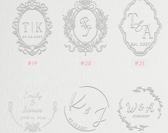 Custom Monogram Wedding Embosser -Wedding Initial Monogram Metal Seal Stamp, Wedding Stationery, Wedding Envelop Embosser, Logo Stamp