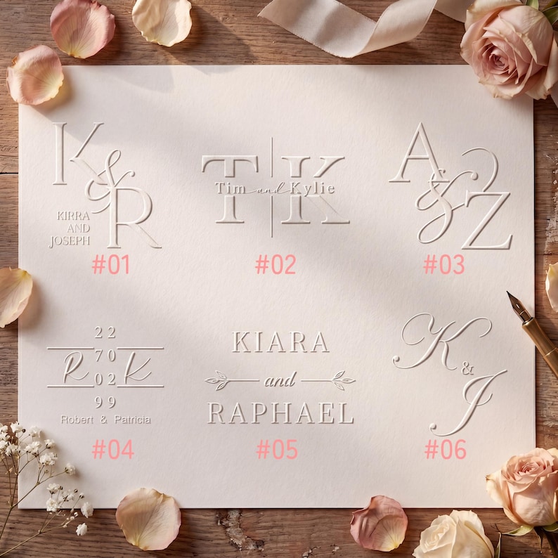 Custom Monogram Wedding Embosser -custom Wedding Embosser,personalized ...