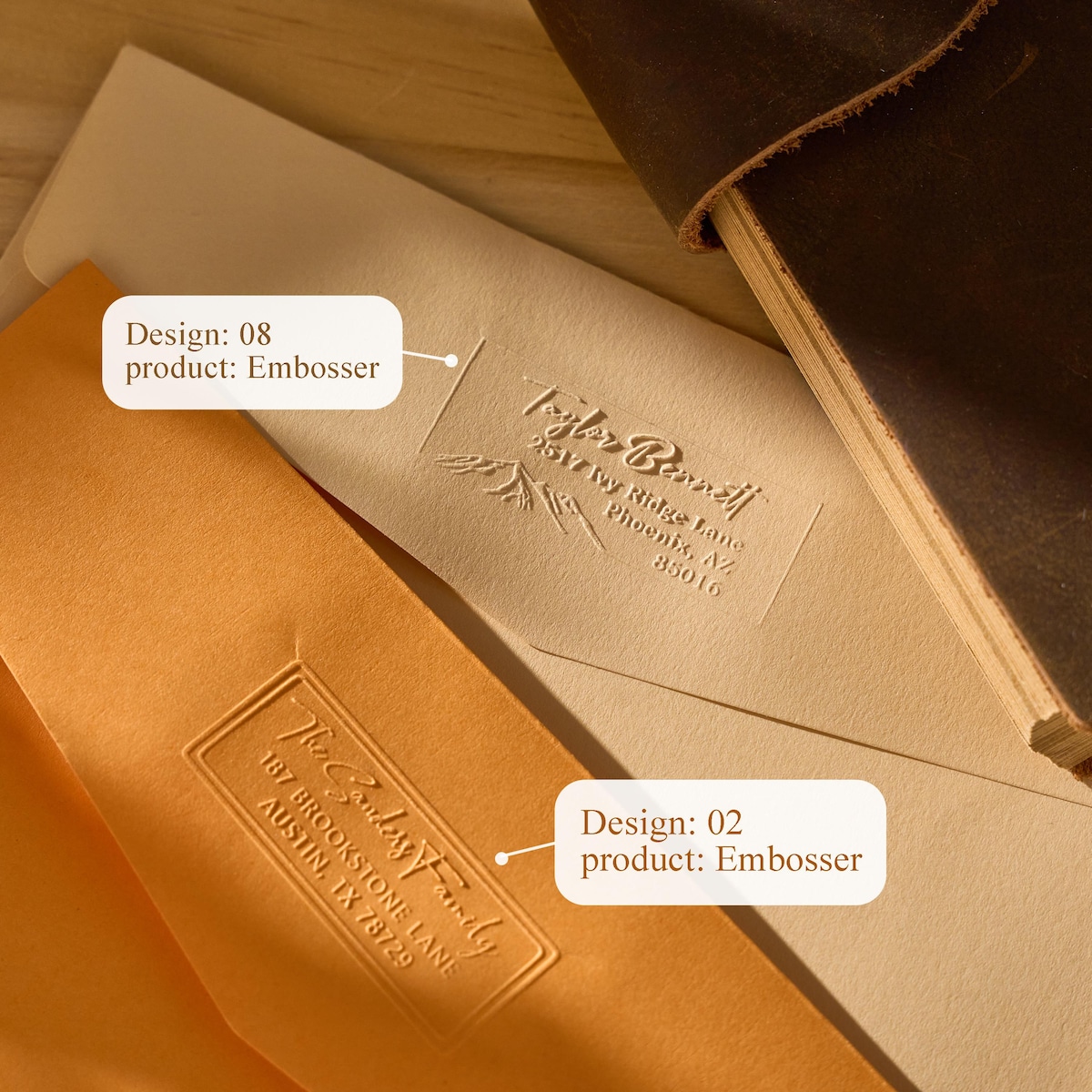 Personalized "The Rotondis" Address Embosser, Design: 08