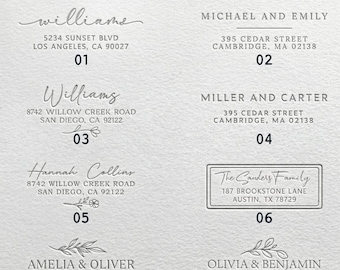 ADDRESS EMBOSSER – 18 Designs, Custom Return Address Seal, Removable Plate, Wedding Seal, Long-Lasting Elegant Couple Gift