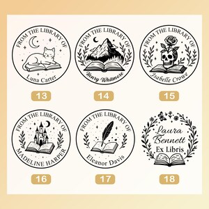 PERSONALIZED BOOK EMBOSSER – 18 Ex Libris Styles, 40mm, Removable Plate ...