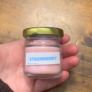 Strawberry Candle, Soy wax candle, soy candle, Strawberry scented candle, strawberry scent, small strawberry candle,