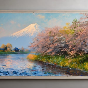 Samsung Frame TV Art, Japan Frame TV Art, Cherry Blossom Art, Spring Wall Art, Spring Frame TV Art, Japanese Wall Art, Landscape Home Decor