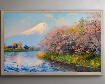 Samsung Frame TV Art, Japan Frame TV Art, Cherry Blossom Art, Spring Wall Art, Spring Frame TV Art, Japanese Wall Art, Landscape Home Decor