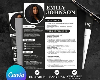 Professional Resume Template for Job Seekers, Simple and Modern Resume Template for Fresh Graduates, Creative Resume Template Minimalist CV