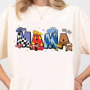 Disney Cars Movie Mama Shirt, McQueen Shirt, Disney Mother&#39;s Day, Gift For Mom, Disneyland Trip Tee, Walt Disney Cars Mama Comfort Color Tee