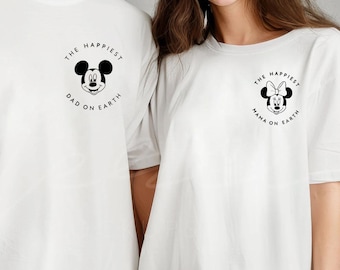 Pocket Size the Happiest Dad on Earth T-Shirt, Mama on Earth Shirt, Disney Trip Shirt, Mickey Minnie Shirt, Mama Gift Tees, Dad Gift Shirt
