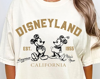 Retro Disneyland California Shirt, Disneyland Est 1955 Shirt, Disney Vacation Shirt, Mickey And Minnie Shirt, Retro Disneyland Shirt