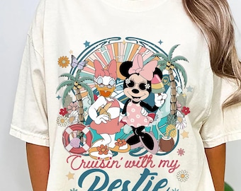 Disney Minnie Daisy Summer Shirt, Cruisin' with my Bestie, Summer Disney Girls Cruise 2025 T-shirt, Disney Besties Shirt,Disney Gift Shirt