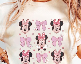 Pink Disney Minnie Shirt, Minnie Coquette Bow T-Shirt, Disney Minnie Sweatshirt, Gift for Her, Disney Girl Trip Shirt