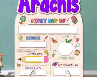 Custom First Day Of School Sign, Last Day of School Sign, Custom Name Sign, Preschool Back To School Dry Erase Sign, 1st Day of School Board