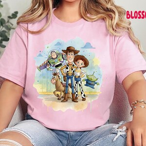 Comfort Colors Disney Toy Story 1995 Retro T-Shirt, Woody Buzz Lightyear Rex Tee, Disney Pixar Fest, Toy Story 1995 Watercolor shirt image 5