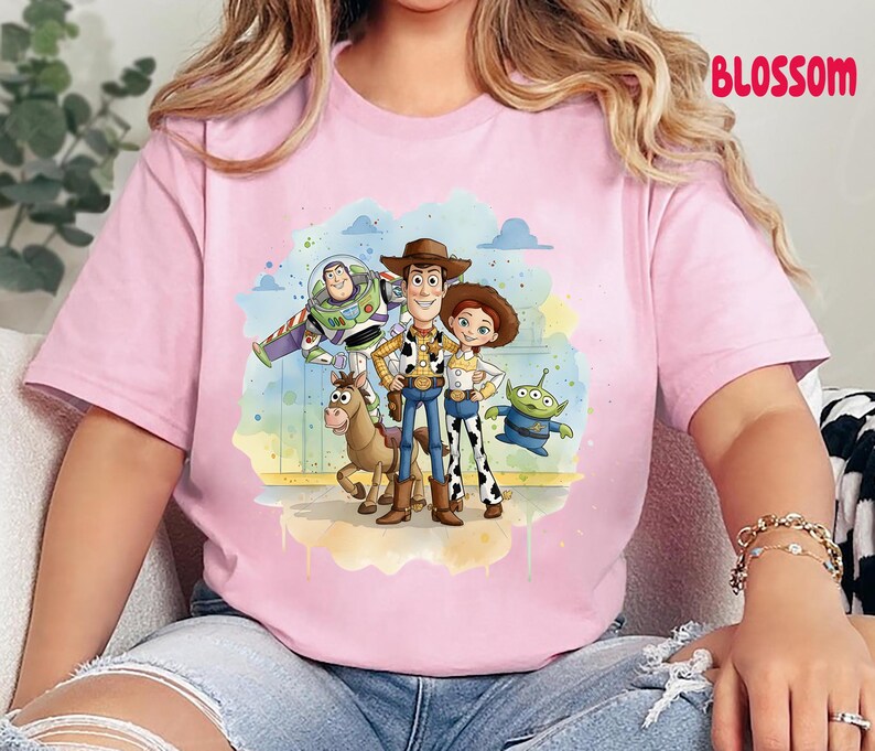 Comfort Colors Disney Toy Story 1995 Retro T-Shirt, Woody Buzz Lightyear Rex Tee, Disney Pixar Fest, Toy Story 1995 Watercolor shirt image 5