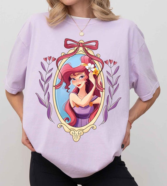 Comfort Color® Megara Coquette Bow Shirt, Greek Myth Princess Shirt, Megara Hercules Shirt, Megara Coquette Floral Shirt