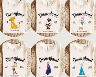 Custom Disneyland Character Group Shirts, Disneyland California Family Shirt, Disney 2025 Shirt, Disney Family All Charcters Trip Shirts