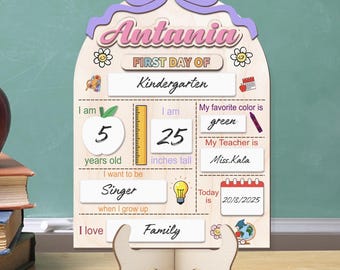 Panneau personnalisé premier jour d'école, panneau Rentrée scolaire 2025, panneau premier jour d'école de la maternelle, premier et dernier jour de la rentrée scolaire