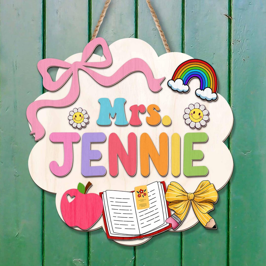 Personalized Teacher Gifts, 3D Teacher Door Sign, Teacher Welcome Sign ...