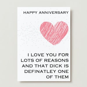 Printable Dirty Anniversary Card, Card for Husband, Boyfriend, Partner, Naughty Anniversary Card, X-rated card for him, husband, boyfriend