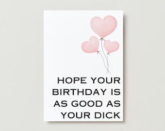 Printable Dirty Birthday Card, Card for Husband, boyfriend, partner, Dirty Birthday Card, X-rated card for him, husband, boyfriend