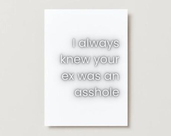 Tarjeta de divorcio divertida, felicitación de separación ingeniosa