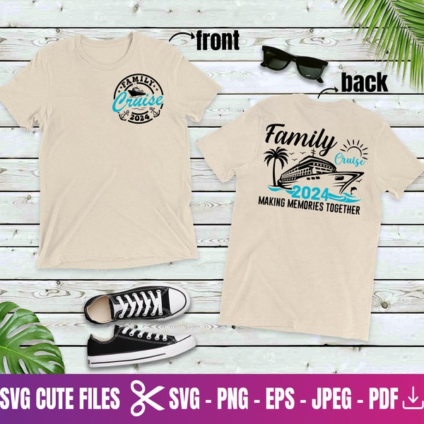 Croisière familiale faisant des souvenirs ensemble 2024 svg, voyage de croisière en famille SVG, chemise de vacances d'été en famille, croisière familiale fichiers Cricut, SVG, PNG