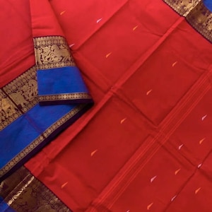 Maroon Red | Chettinad | Pure Cotton | Zari Borders