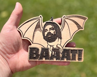 Inspired by 'What We Do In The Shadows' Laser-engraved Lazslo Cravensworth Bat/Human Form hanging decoration