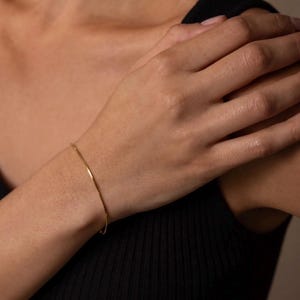 Herringbone Bracelet, 18K Gold Vermeil or 925 Sterling Silver, Dainty Flat Chain Bracelet, Minimalist Layering Bracelet, Gift for Her