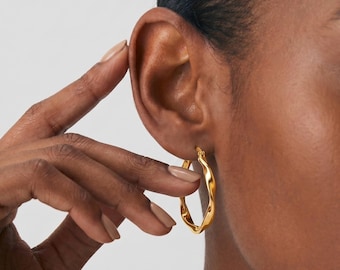 Twisted Rope Hoop Earrings, 18K Gold Vermeil or 925 Sterling Silver, Braided Textured Design, Dainty Everyday Hoops, Gift for Her