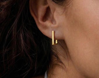 Square Hoop Earrings 18K Gold Vermeil 925 Silver | Dainty Geometric Huggies | Minimalist Gold Earrings | Gift for Her