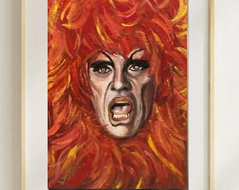 Drag Queen Art with Frame - Queer Art