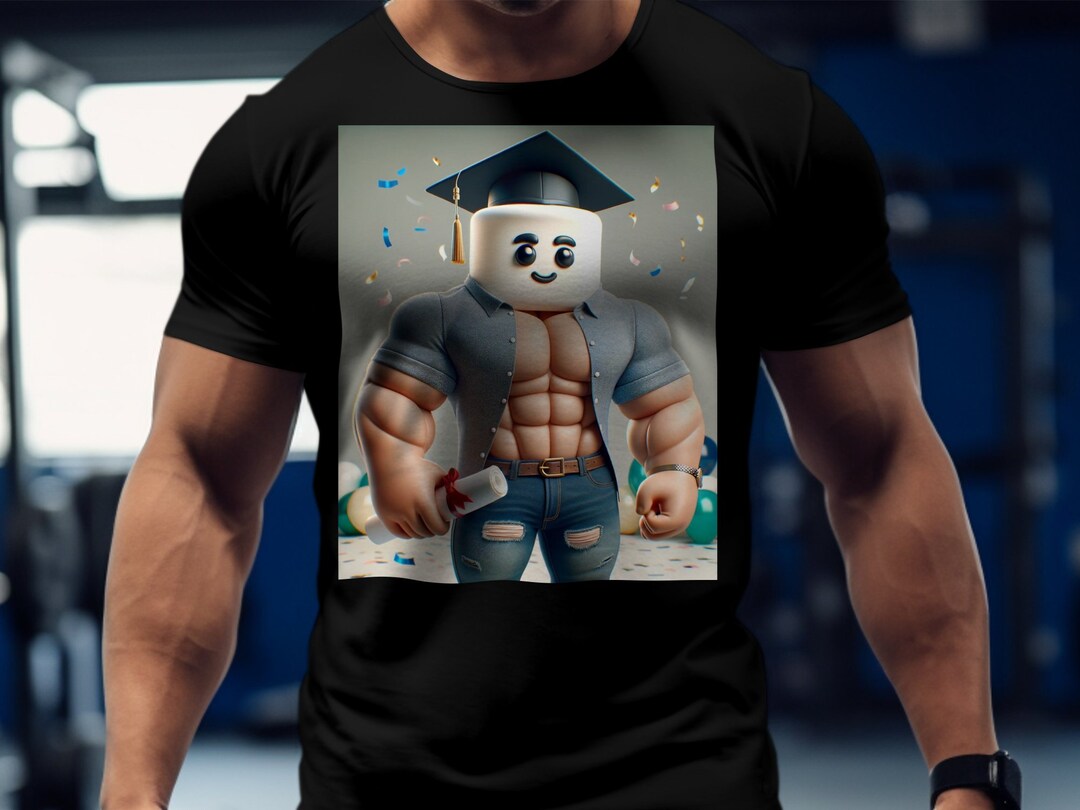 Cartoon Muscle Bear Graduation T-shirt, Funny Animal Graduate Tee ...
